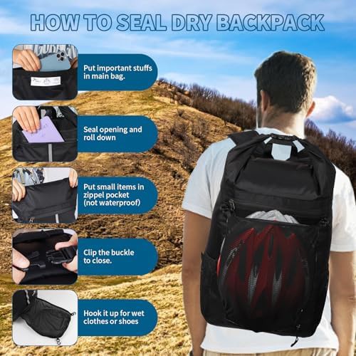 Black 20 liter dry bag backpack — photo 5