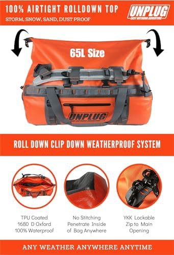 Orange sixty five liter adventure duffel — photo 3