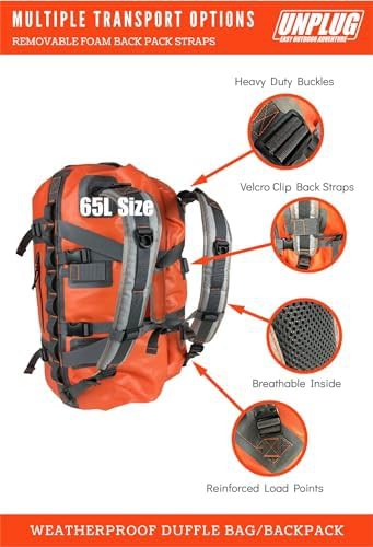 Orange sixty five liter adventure duffel — photo 4