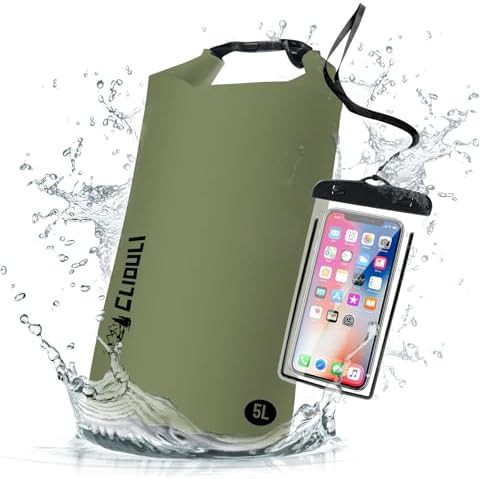 Cliduli green 2l roll top fishing backpack