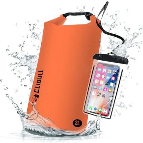 Orange roll top 20l kayaking backpack