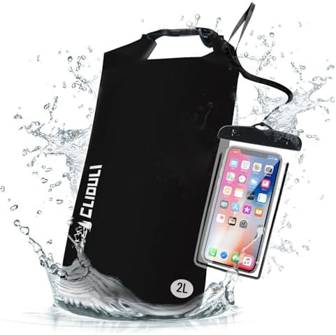 Cliduli black 20l roll top boating backpack