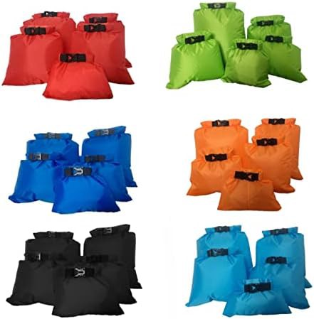 Red five piece waterproof dry bag set