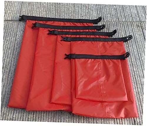 Red five piece waterproof dry bag set — photo 4