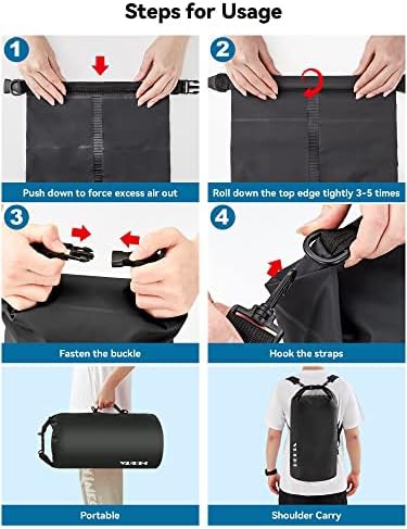 Black five liter dry bag with emergency whistle — photo 4