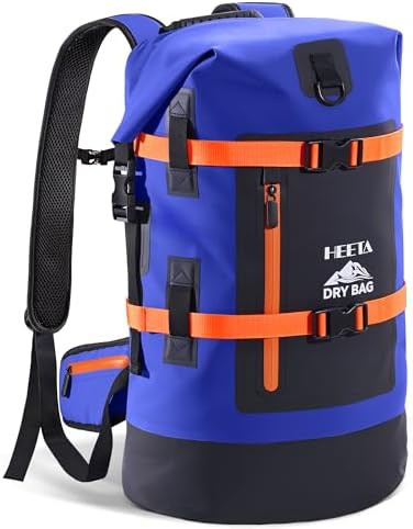 Heavy duty black forty liter dry bag backpack