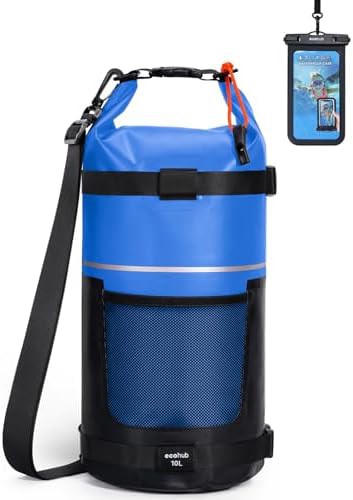 Blue roll top dry bag for kayaking