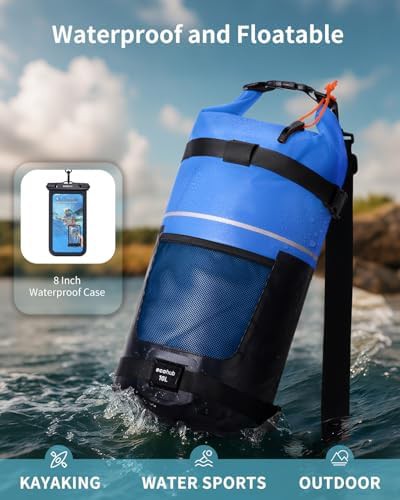 Blue roll top dry bag for kayaking — photo 3