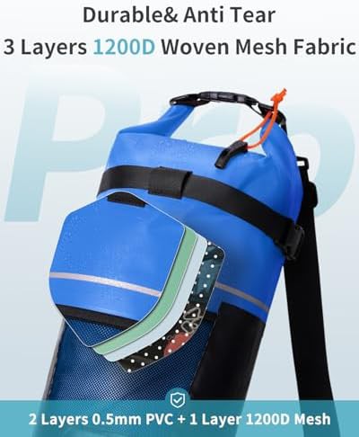 Blue roll top dry bag for kayaking — photo 4