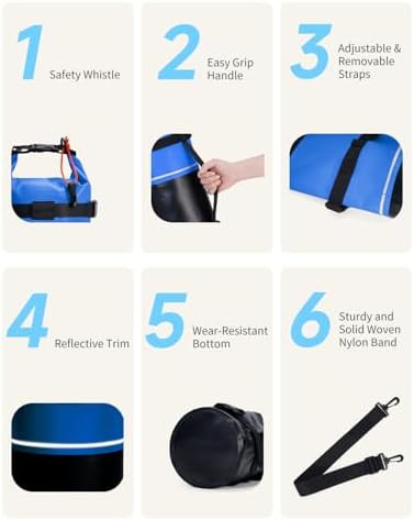 Blue roll top dry bag for kayaking — photo 5