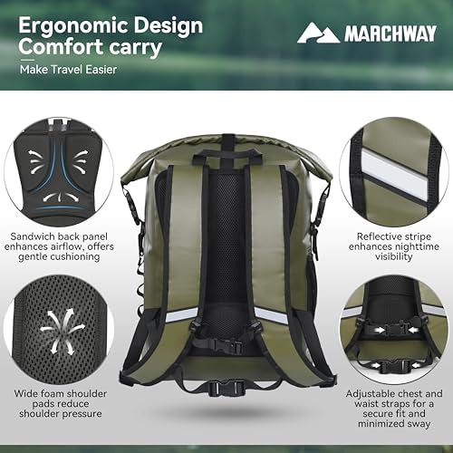 Marchway green 30L PVC waterproof backpack — photo 3