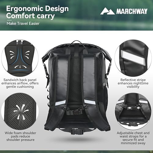 Marchway black 30L PVC waterproof backpack — photo 3