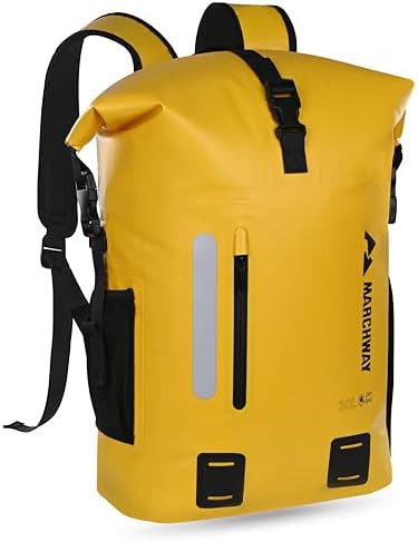 Marchway yellow 30L PVC waterproof backpack