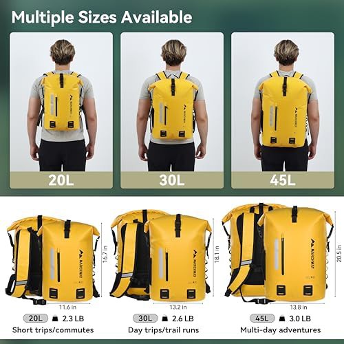 Marchway yellow 30L PVC waterproof backpack — photo 5
