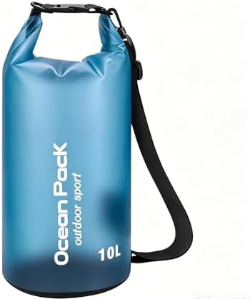 Blue lightweight roll top backpack