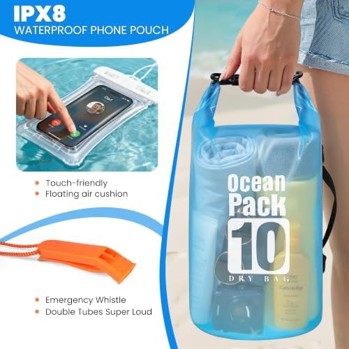 10L kayaking dry bag backpack with straps — photo 4