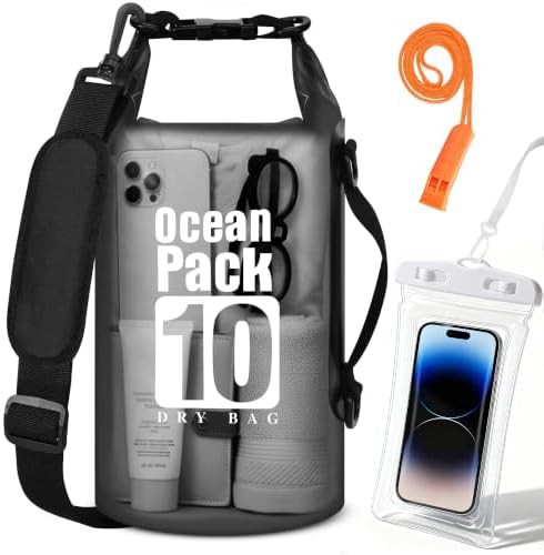 10L floating dry bag backpack for kayaking