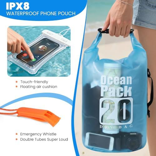 20L floating dry bag backpack for kayaking — photo 4