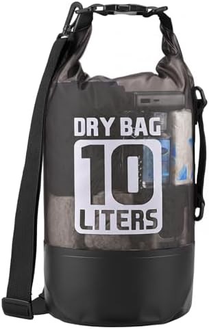 Grey 10L PVC roll top backpack