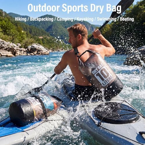 Grey 10L PVC roll top backpack — photo 5