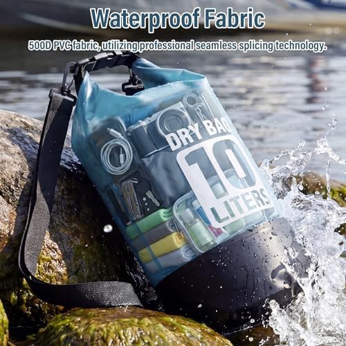 Blue 10L PVC roll top backpack — photo 5