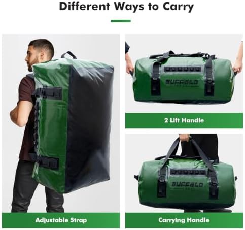Large green waterproof travel duffel 150L — photo 5